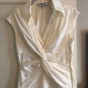 Trina Turk White Sleeveless Blouse with Twist (S)
